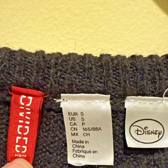 Mickey Mouse Winking Striped Sweater Divided x Disney New Size S Alpaca Blend - Picture 5 of 7